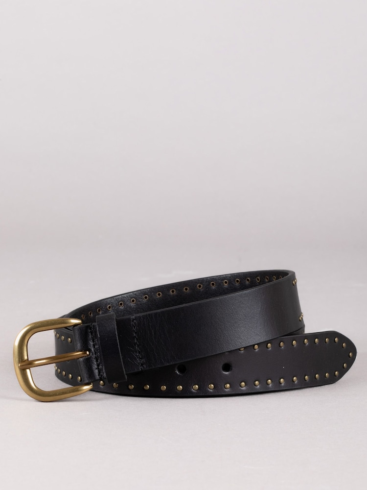Negro - Cinturón con tachuelas Sandale de Lakeland Leather - Imagen 1 de 3