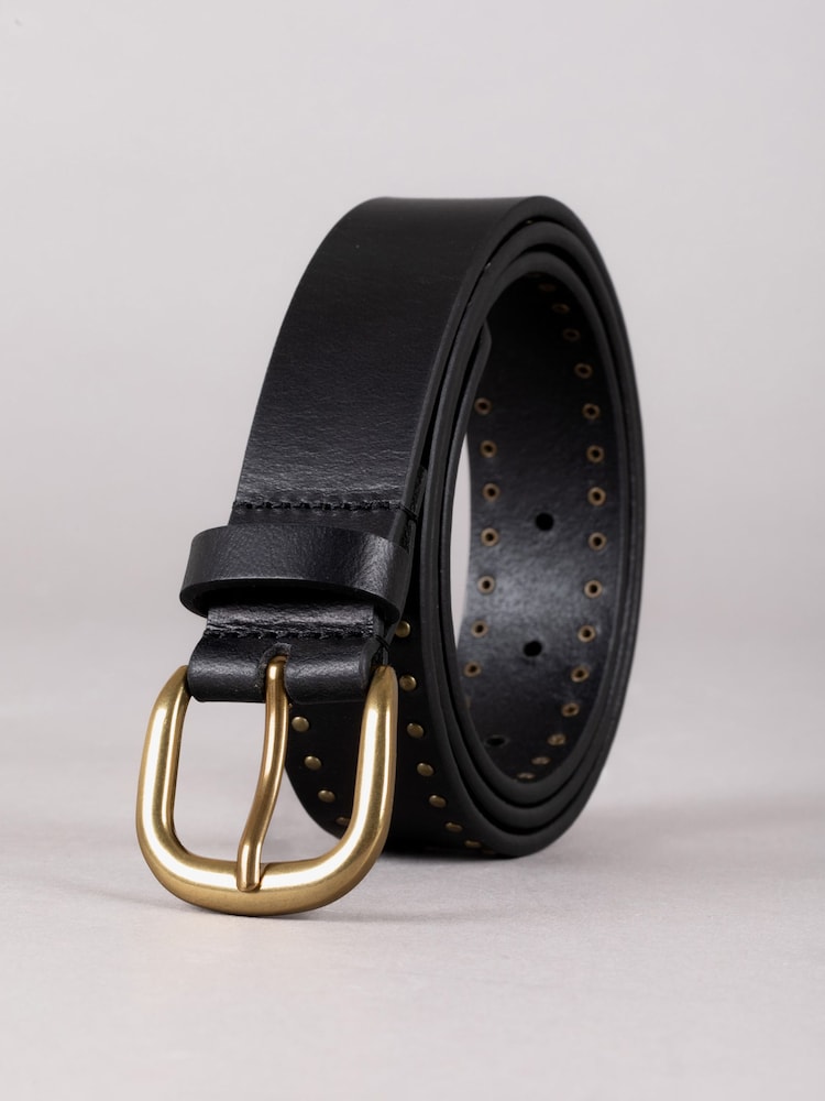 Negro - Cinturón con tachuelas Sandale de Lakeland Leather - Imagen 2 de 3