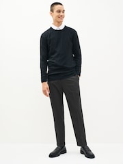 Black Crew Neck Regular Soft Touch Knit Jumper - Image 2 of 4