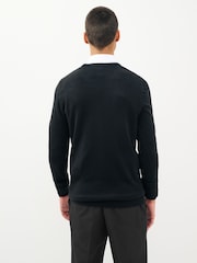 Black Crew Neck Regular Soft Touch Knit Jumper - Image 3 of 4