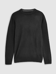 Black Crew Neck Regular Soft Touch Knit Jumper - Image 4 of 4
