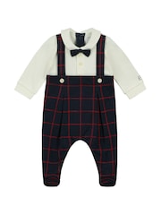 Emile Et Rose Marineblaue 2-in1 Latzhose, rote Karostickerei & Fliege All-In-One​​​​​​​ - Bild 2 von 3
