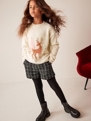 Cream Deer Sequin Jumper (3-16yrs) - Image 2 of 8
