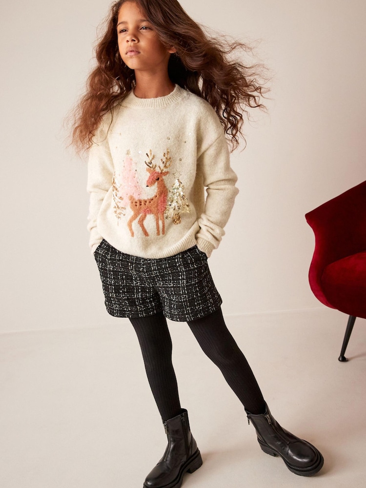 Creme - Pullover mit Pailletten-Hirschmotiv (3–16Jahre) - Bild 2 von 8 Creme - Pullover mit Pailletten-Hirschmotiv (3–16Jahre) - Bild 2 von 8