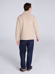 Animal Cream Alfie Borg Contrast Trim Half Zip Fleece - Image 4 of 8
