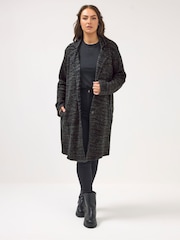 Yours Curve Black Luxury Button Pocket Jacket - Image 2 of 5