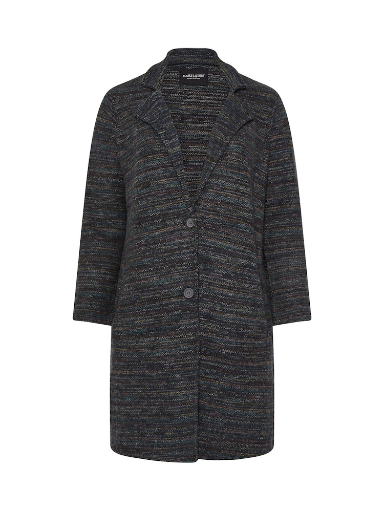 Yours Curve Black Luxury Button Pocket Jacket - Image 5 of 5 Yours Curve Black Luxury Button Pocket Jacket - Image 5 of 5