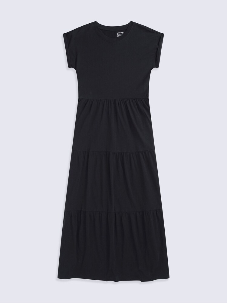 Animal Black Jersey Maxi Tiered Dress - Image 1 of 4 Animal Black Jersey Maxi Tiered Dress - Image 1 of 4