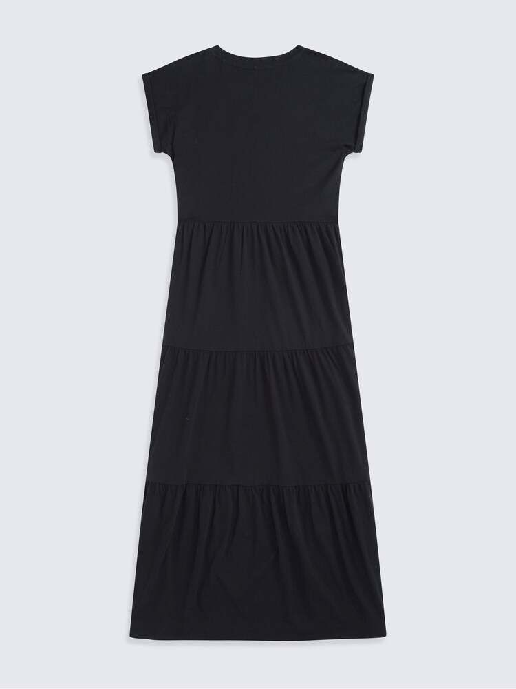 Animal Black Jersey Maxi Tiered Dress - Image 2 of 4 Animal Black Jersey Maxi Tiered Dress - Image 2 of 4