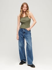Superdry Green Vintage Lace Trim Vest - Image 2 of 6