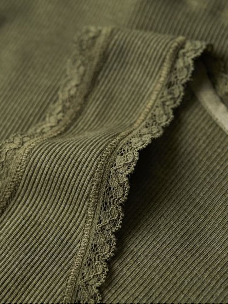 Superdry Green Vintage Lace Trim Vest - Image 6 of 6