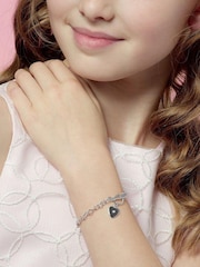 Beaverbrooks Childrens Mini B Sterling Silver Tone Diamond Heart Bracelet - Image 2 of 4