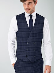 Blue Check Suit: Waistcoat - Image 1 of 7