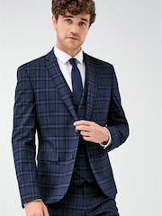 Blue Check Suit: Waistcoat - Image 3 of 7
