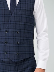 Blue Check Suit: Waistcoat - Image 4 of 7