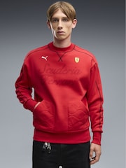 Puma Red Ferrari T7 Premium Crew Neck Relaxed Sweatshirt - Image 1 of 6