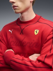 Puma Red Ferrari T7 Premium Crew Neck Relaxed Sweatshirt - Image 2 of 6