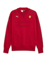 Puma Red Ferrari T7 Premium Crew Neck Relaxed Sweatshirt - Image 5 of 6