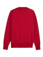 Puma Red Ferrari T7 Premium Crew Neck Relaxed Sweatshirt - Image 6 of 6
