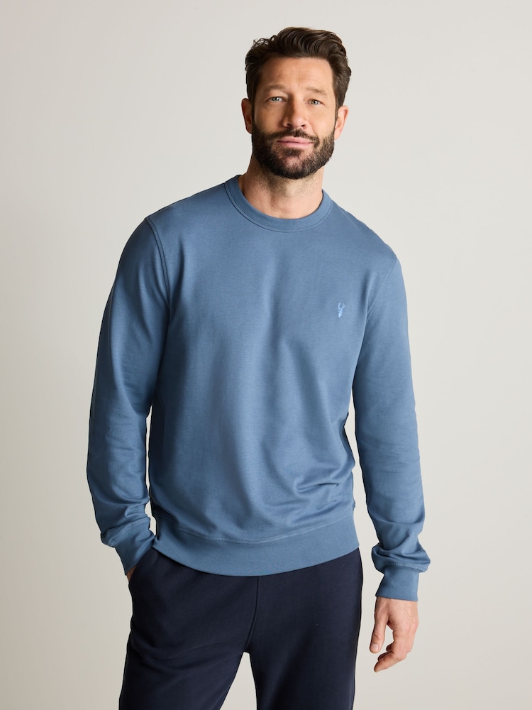 Blue Lightweight Crew Neck Sweatshirt - Image 1 of 8
