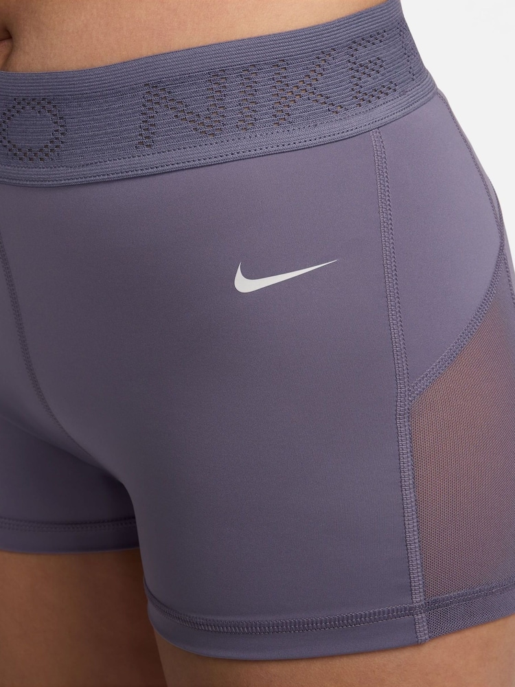 Nike Purple Dri-FIT Pro Mid Rise 3 Mesh Shorts - Image 6 of 6