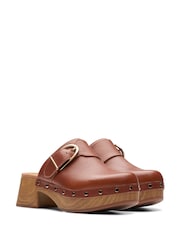 Clarks Brown Leather Sivanne Sun Clogs - Image 1 of 7
