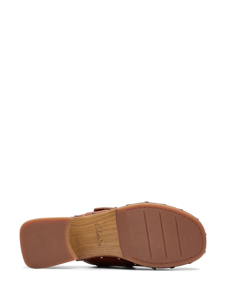 Clarks Brown Leather Sivanne Sun Clogs - Image 2 of 7