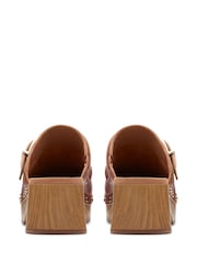Clarks Brown Leather Sivanne Sun Clogs - Image 4 of 7