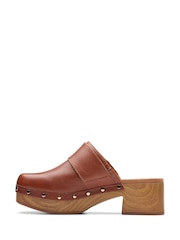 Clarks Brown Leather Sivanne Sun Clogs - Image 6 of 7