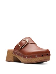 Clarks Brown Leather Sivanne Sun Clogs - Image 7 of 7