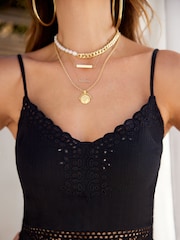 Myleene Klass Lace 100% Cotton Maxi Black Dress - Image 4 of 4
