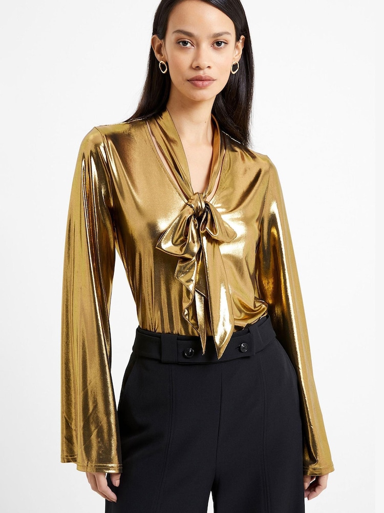 French Connection Ronja Liquid Metallic Blouses - Image 1 of 4