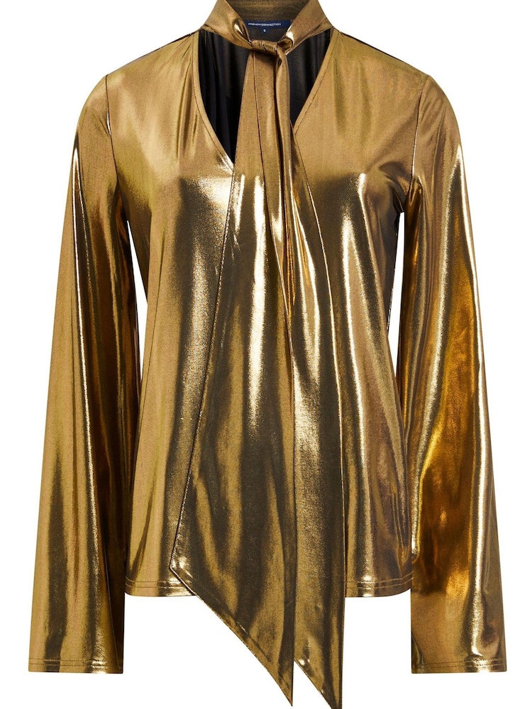 French Connection Ronja Liquid Metallic Blouses - Image 4 of 4