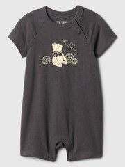 Gap Black Disney Winnie the Pooh Graphic Baby Rompersuit (Newborn-24mths) - Image 1 of 1
