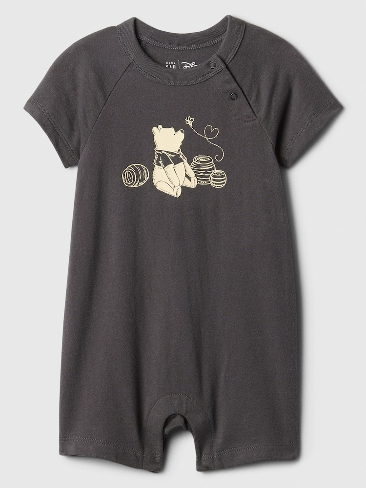 Gap Black Disney Winnie the Pooh Graphic Baby Rompersuit (Newborn-24mths) - Image 1 of 1 Gap Black Disney Winnie the Pooh Graphic Baby Rompersuit (Newborn-24mths) - Image 1 of 1