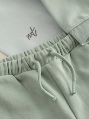 Mineral Blue/Mint Green Oversized Colourblock 100% Cotton Sweatshirt and Shorts Set (3mths-7yrs) - Image 7 of 7