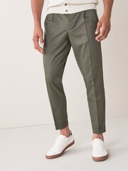 Khakigrün - Hose mit doppelter Bundfalte - Bild 1 von 6