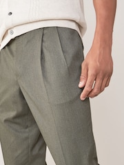 Khakigrün - Hose mit doppelter Bundfalte - Bild 3 von 6