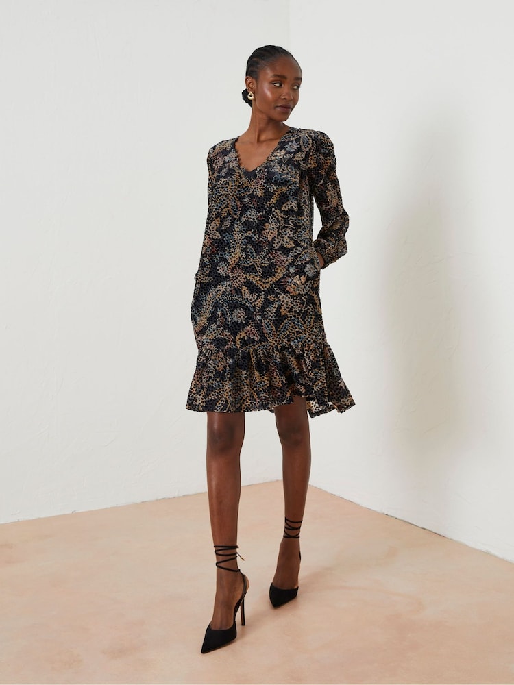FatFace Black Poplar Floral Devore Swing Dress - Image 1 of 7