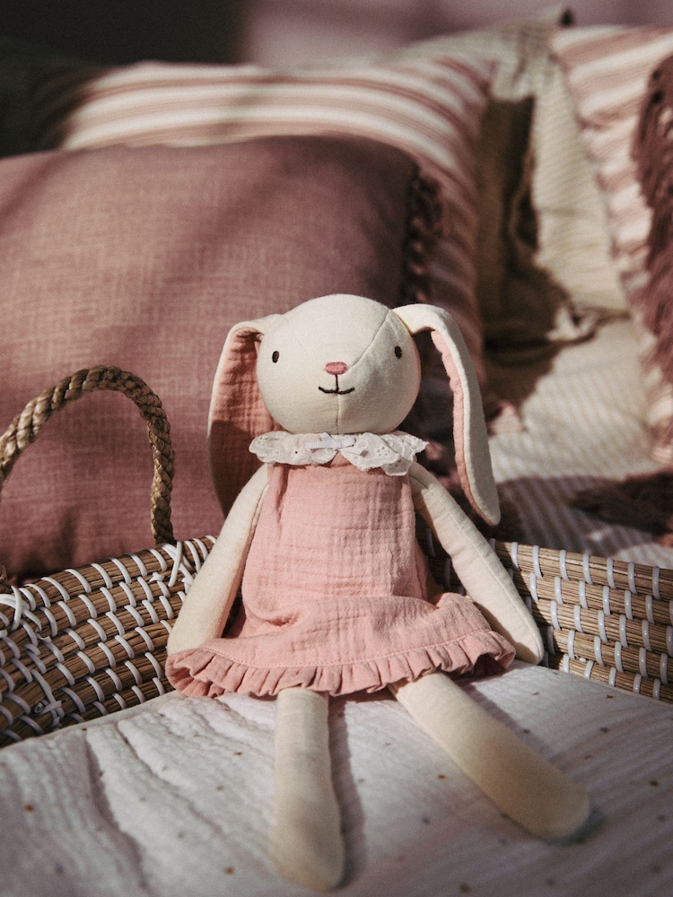 Pink Fabric Bunny in Dress Toy - Image 1 of 5