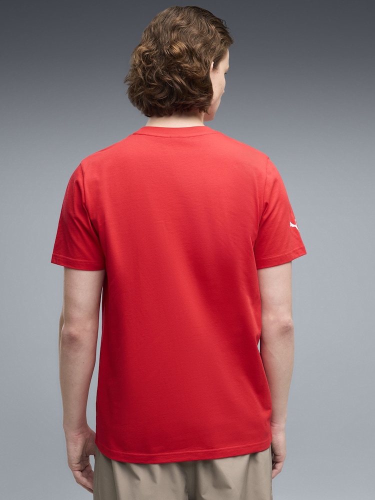 Puma Red Scuderia Ferrari Coloured Shield T-Shirt - Image 2 of 5 Puma Red Scuderia Ferrari Coloured Shield T-Shirt - Image 2 of 5