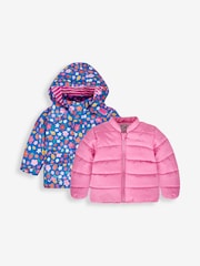 JoJo Maman Bébé Purple 3-In-1 Waterproof Jacket - Image 1 of 9