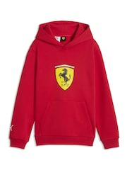 Puma Red Scuderia Ferrari Coloured Shield Fleece Hoodie - Image 4 of 5