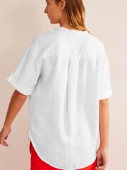 Boden White Kimono Sleeve Linen Shirt - Image 3 of 6