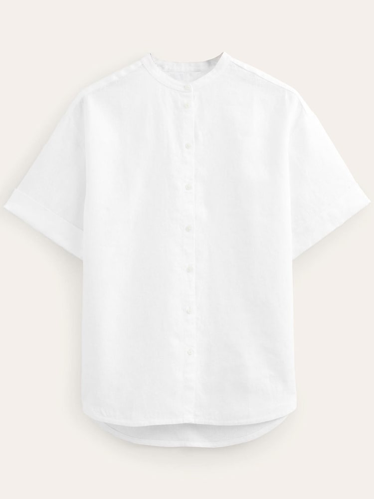 Boden White Kimono Sleeve Linen Shirt - Image 6 of 6