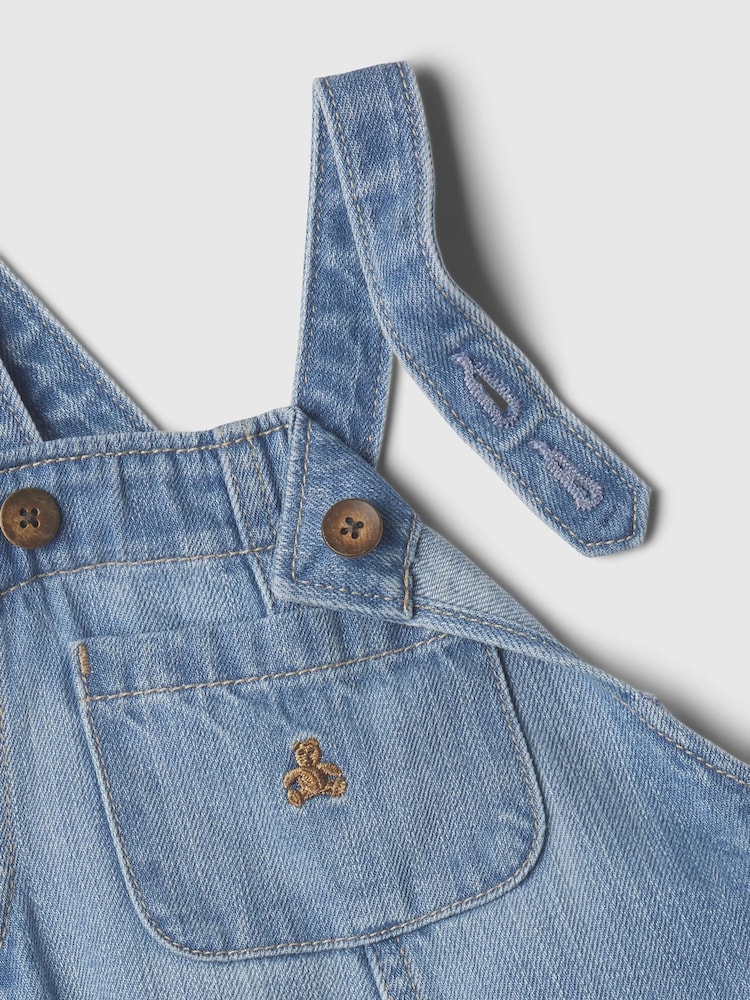 Gap Brannan Bear Organic Cotton Denim Dungarees (Newborn-24mths) - Изображение 3 из 3