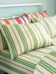 Sophie Robinson Green Sophie Stripe Cotton Standard Pillowcase - Image 3 of 5