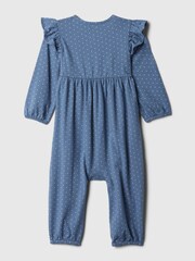 Gap Blue Organic Cotton Flutter Long Sleeve Sleepsuit (Newborn-24mths) - Image 2 of 2