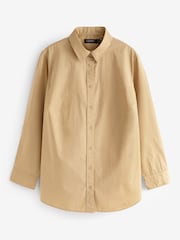 Lauren Ralph Lauren Curve Tan Brown Featherweight Cotton Shirt - Image 7 of 7