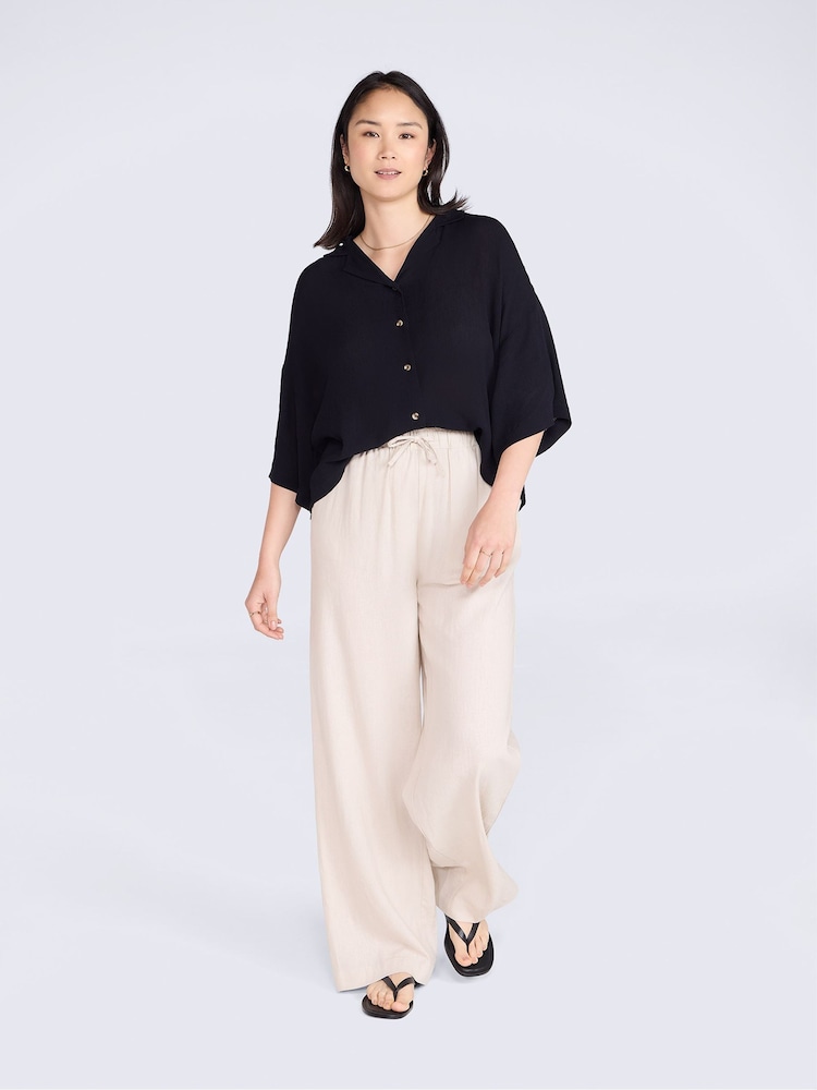 Animal Cream Linen Blend Trousers - Image 2 of 4